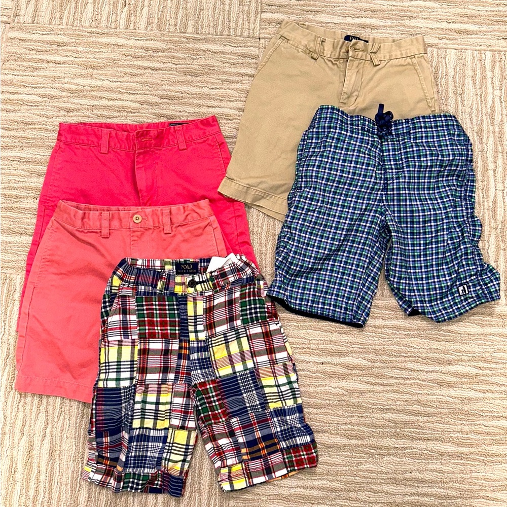 Preppy Short Summer Bundle - Polo, Vineyard Vines, Johnny-O (size 7 and 8)